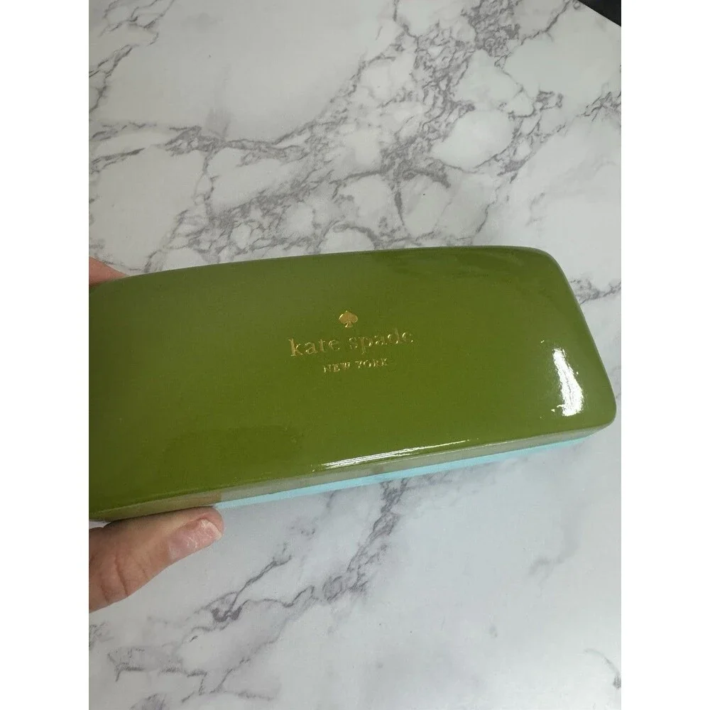 kate spade new york Hard Case for Glasses/Sunglasses Green/Blue Eyes Theme